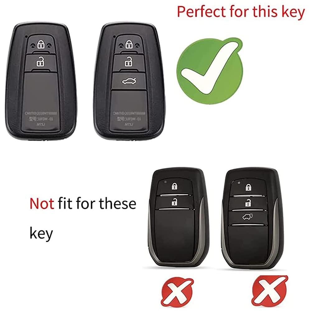 Ontto Custodia Chiave Auto In Lega Di Zinco E Pelle - Adatta Per Toyota (RAV4, Corolla, Yaris, C-HR, GT86, Prius, Ecc.) - Colore Nero