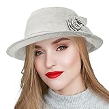Summer Bucket Hat with Rose for Women Girls, Bucket Sun Hats Wide Brim Sunhat,Summer Cloche,UPF50,Co