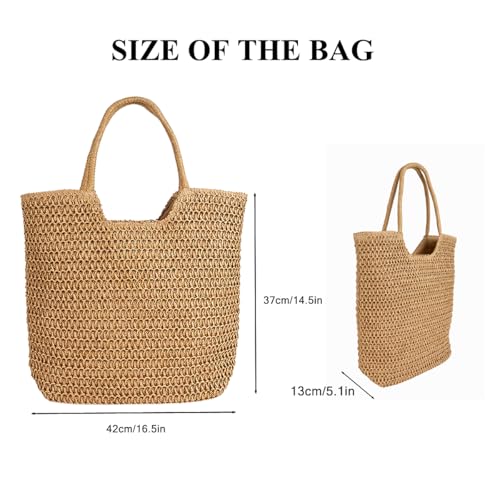 Bolso de playa tejido de paja para mujer verano miniatura 6
