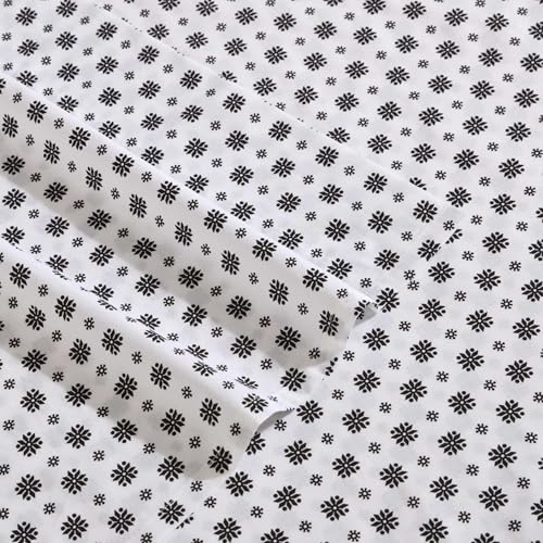 Image of Eddie Bauer - Full Sheet Set, Premium Cotton Percale Bedding Set, Super Soft Home Decor, Oeko-Tex Certified (Fairisle Sprinkle Black, Full)