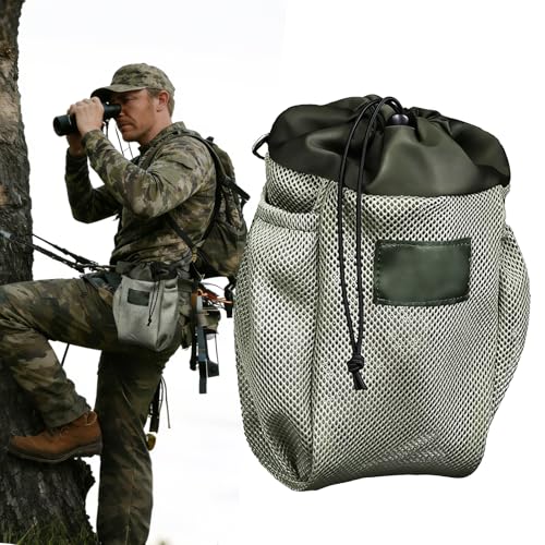 Mesh Saddle Dump Pouch with Drawstring Closure Saddle Hunting Accessories for Organizing Gear Easily Attach to Saddle for Hunting & Equestrian Use