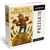 Lantern Press Georgia, Smokey Bear and Friends, Only You Can Prevent Wildfires 1000 Piece Jigsaw Puzzle for Adults, Made in USA with Reference Poster