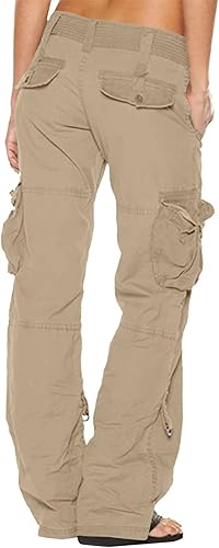 Miniatura 5 de Uillui Pantalones cargo holgados de ajuste relajado para mujer, Y2K, para adolescentes, niñas, pantalones de paracaídas de cintura baja, pantalones