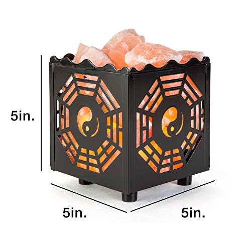 Himalayan Pink Salt Lamp Basket & Dimmer Cord Bulb #TOP1