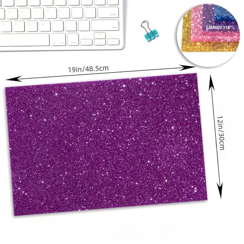 Image of TOEPODO Cast Acrylic Sheet Glitter Acrylic Sheet 1 /8 inch Thickness, 19 inchx12 inch, Suitable for Laser Cutting, Ideal Material for Jewelry, Crafting, DIY Projects & Home Decor (2pcs,Purple,19x12inch)