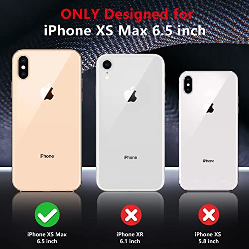 Spidercase For Iphone Xs Max Case, [10 Ft Military Grade Drop Protection] [Non-Slip] [2 Pcs Tempered Glass Screen Protector] Shockproof Airbag Cushion Protective Case For Iphone Xs Max 6.5” (Black) #TOP1