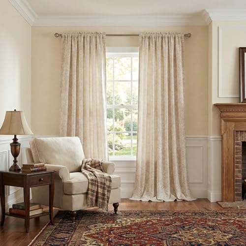 Cute Floral Velvet Curtains 102 Inches Long 2 Panels for