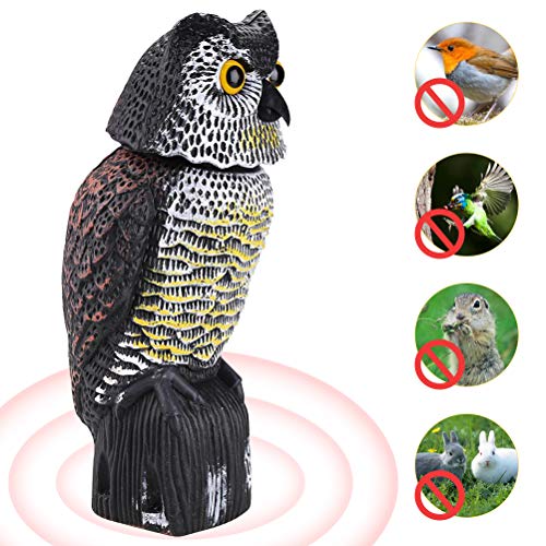 barsku Pájaro espantapájaros Falso señuelo de búho cornudo, Falso búho Estatua de...