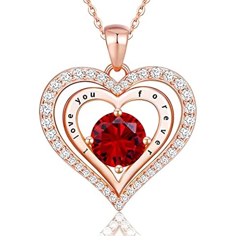 Evegfts Necklaces for Women 925 Sterling Silver Chain with Birthstone Zirconia, Valentine's Day, Mother's Day, Wedding, Birthday, Christmas Jewelry Gift for Women Mom Wife from Daughter Son (Jan) Cover