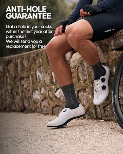 DANISH ENDURANCE Merino Wool Cycling Socks, Warm Bike Socks, Men & Women, Unisex, 2-Pack4