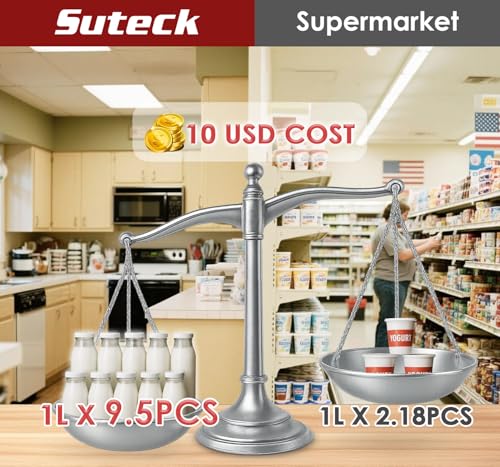 Image of Suteck Yogurt Maker with 8 Glass Jars - Time & Temp Adjustable, Homemade Greek & Probiotic Yogurt, Automatic Shut-Off, BPA-Free, Total 48 oz, White