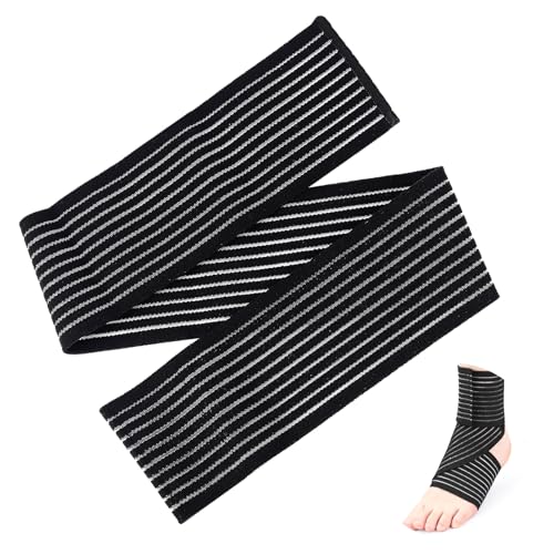 Abitzon 1 bandage de cheville réglable - Bandage de cheville flexible - Tendon d'Achille - Pour homme et femme (noir, 70 cm)