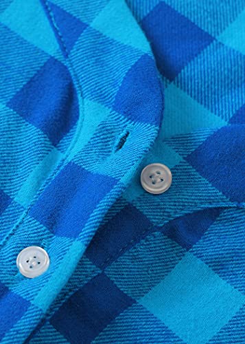 Latuza Women's Plaid Flannel Nightgown Warm Cotton Midi Nightgown3