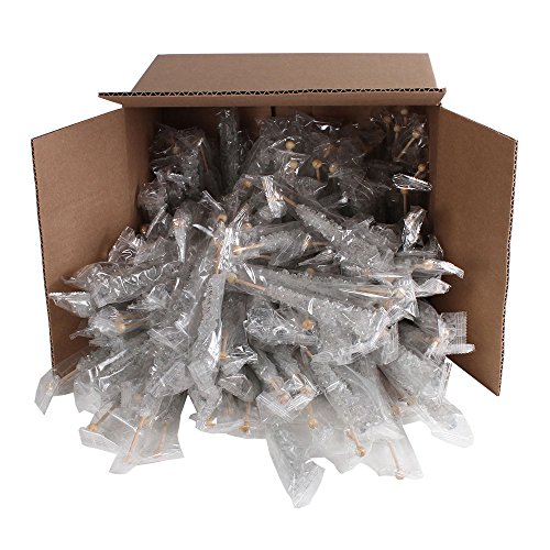 Extra Large Rock Candy Sticks: 144 Silver Rock Candy Sticks - Original Flavor - Individually Wrapped for Party Favors, Candy Buffet, Showers, Receptions, Old Fashioned Espeez Bulk Candy on a Stick