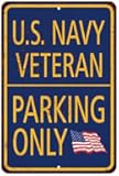 8x12 IN U.S. Navy Parking Only Sign Military Signs Vintage Décor Plaque Wall Art Rustic TinHigh Gloss Metal
