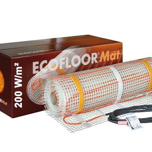 1000 Watt PREMIUM Fußbodenheizung elektrisch Fliese Bad Heizmatte 5 m² | 1000 Watt | 10,0 x 0,5 m OHNE Thermostat