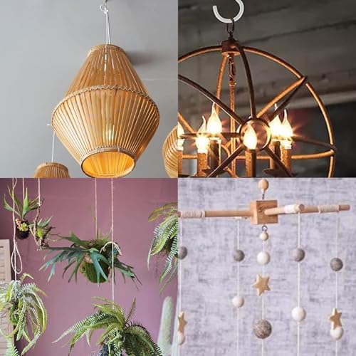 Image of 2 PCS Adhesive Ceiling Hook, Heavy Duty Self-Stick Ceiling Hooks, Ceiling Hooks for Hanging Plants, for Bird Feeders, Lanterns, Wind Chimes, Planters, Outdoor Decoration Hooks