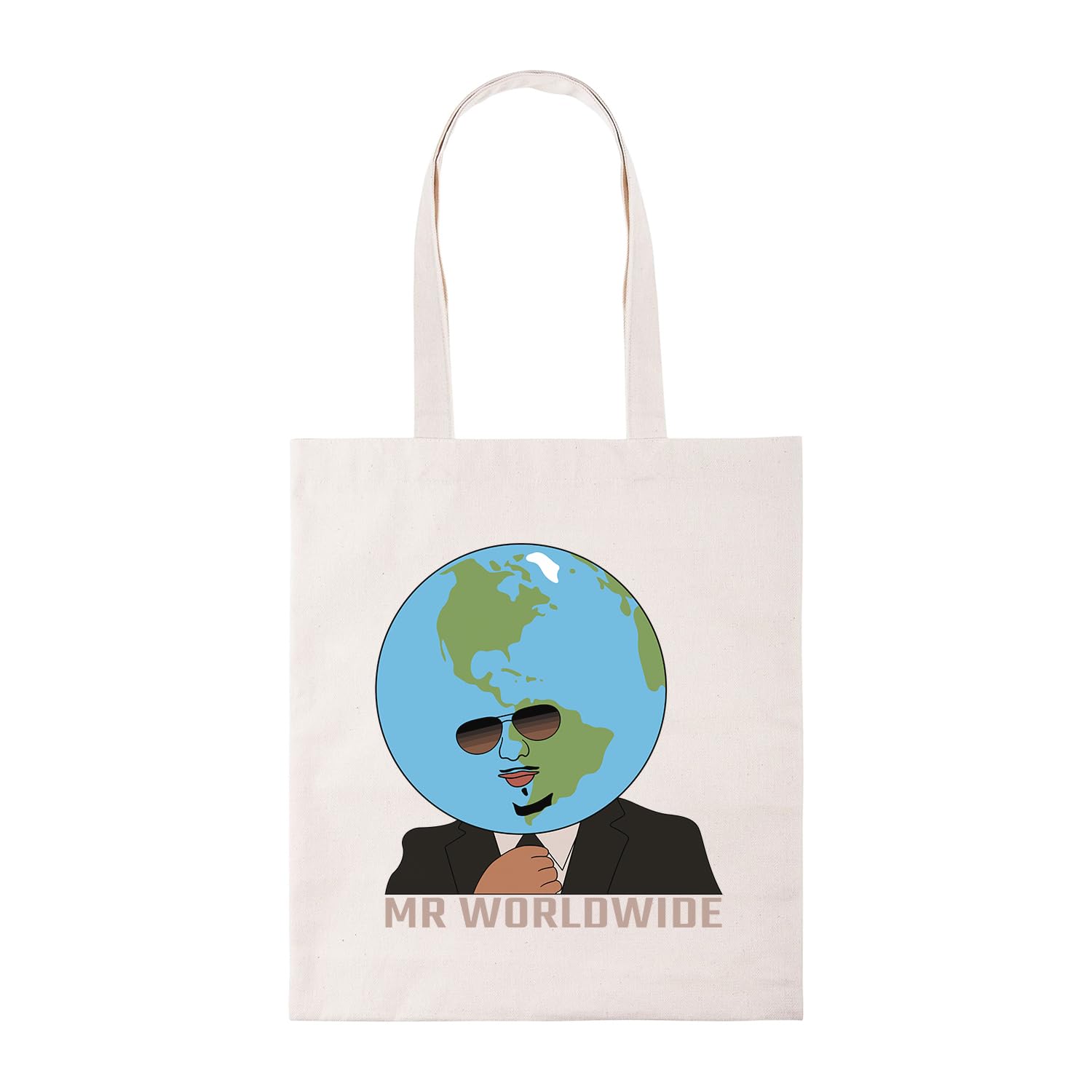 Taylor Brown Globe Mr worldwide tote bag cotton shopper shopping bag reusable bags iconic icon trending trend meme memes novelty funny fun joke humour