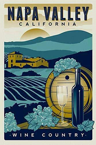 MAGNET 3x5 inch Vintage Art NAPA Valley California Wine Country Sticker (ca Travel rv) Magnetic vinyl bumper sticker sticks to any metal fridge, car, signs