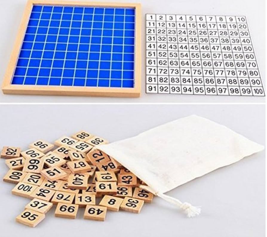 Amazon.com: Z-Color Montessori Game Wooden Hundred Board