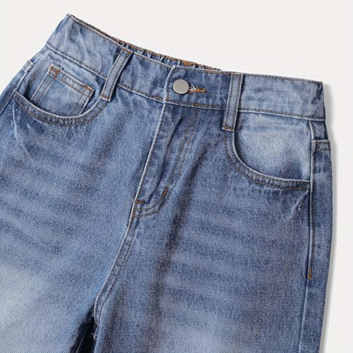 Baggy Jeans for Girls Cute High Waisted Denim Pants Wide Leg Trousers Y2K Streetwear Clothes Teen 4-14Y3