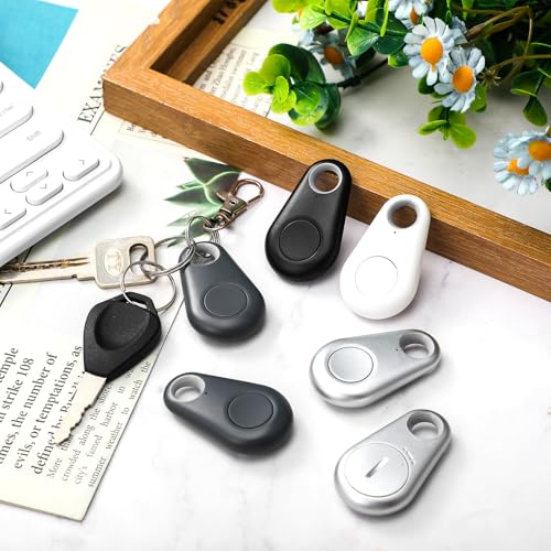 Flutesan 8 Packs Portable GPS Tracking Mobile Tracking Anti Loss Smart Device Key Finder Locator GPS Tracker Device for Pets Dog Cat Wallet Keychain Luggage, Alarm Reminder(Black, White, Gray) - Image 6