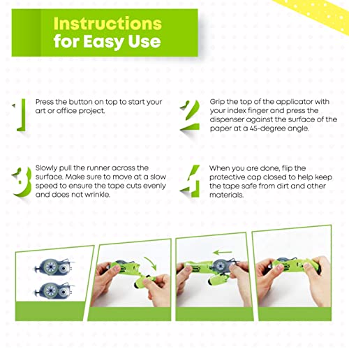 Tape Runner Premium Double Sided Adhesive Acid Free, Pat Approved. Perfect For Scrapbooking & Bullet Journal (Retractable (315 Inches Per Cartridge), 5 Cartridges) #TOP3