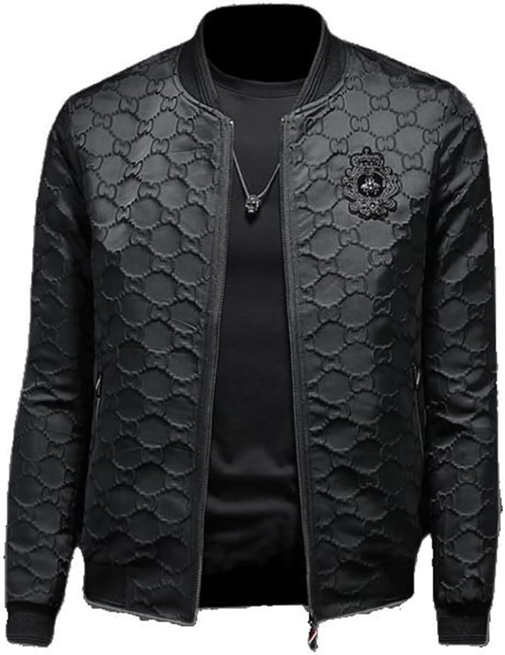 Stand Collar Autumn Winter Men' Jackets Letter Solid Color Zipper Man Coats Outerwear| | -