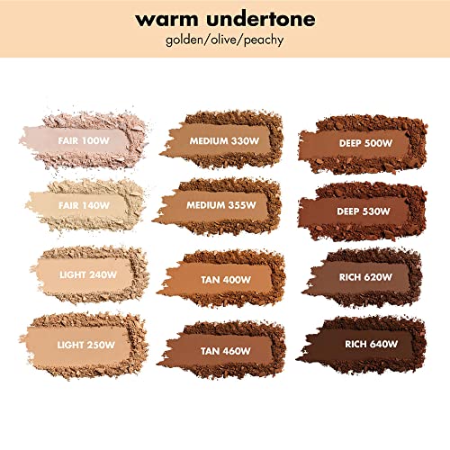 E.l.f. Camo Powder Foundation, Lightweight, Primer-Infused Buildable & Long-Lasting Medium-To-Full Coverage Foundation, Fair 140 W #TOP4