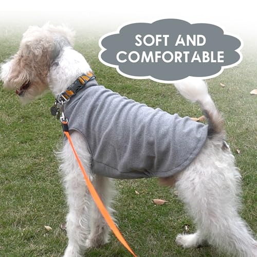Katzinst Hundepullover Fleece Weste Dehnbares und Warmes Sweatshirt Hunde T-Shirt Hundepulli für Mittelgroße Hunde Pullover für Französische Bulldoggen Border-Collie Pitbulls Grau 2XL