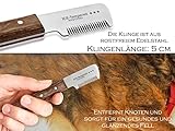Trimmmesser Set für Hunde und Katzen mit kleiner mittlerer großer Zahnung 6-Teilig Kamm für Hundefell Unterwolle Fellmesser Hundeschere Edelstahl Messer Markenqualität für Langhaar und Kurzhaar