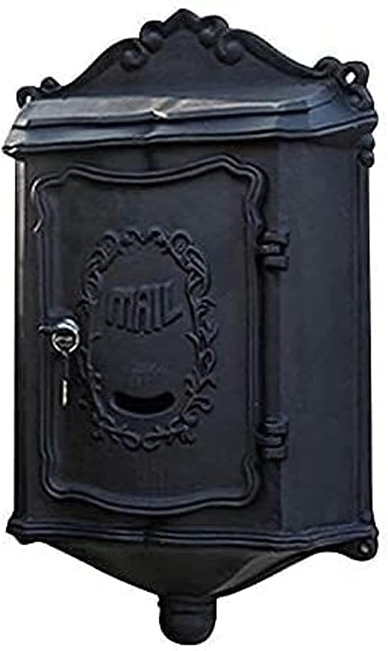 Post Boxes Mailbox Vertical Wall Mount Post Box Wall-Mounted Newspaper Box, Outdoor Mailbox,Waterproof Mailbox,Creative Inbox, Antique Gold Post Box Mailbox,