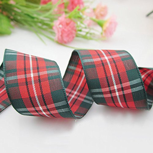 Ornerx Christmas Ribbon Classic Plaid Gift Wrapping 3/8" X 50 Yd #TOP1