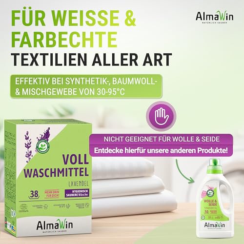 Öko-Waschmittel Almawin Vollwaschmittel Pulver 2kg für 38 Ladungen
