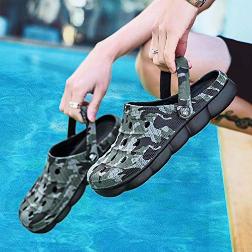 Men's Garden Clogs Lightweight Slip-On Breathable Beach Shoes Sport Sandals Flip Flop Kitchen Hospitcal Beach Yard Pool Shower Summer Indoor Outdoor Walking Slippers Walking Footwear Green Camo 45 #TOP3