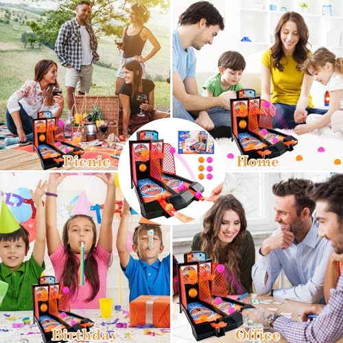 Mini Tabletop Basketball Game Desktop Basketball Games Basketballs Shooting Games Toy Basketballs Arcade Game Table for Adults Kids Office Stress Relief Birthday Gifts - Image 7