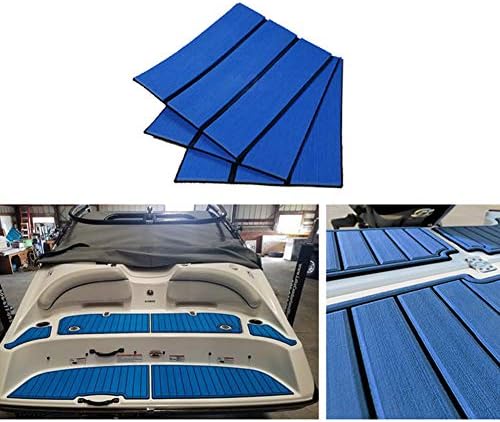 POHOVE Boat Decking Sheet 94x17'' EVA Foam Teak Floor Decking Sheet Boat EVA Teak Decking Sheet Self-Adhesive Sea Deck Boat Flooring Pad Marine Flooring Mat for Boat Yacht RV