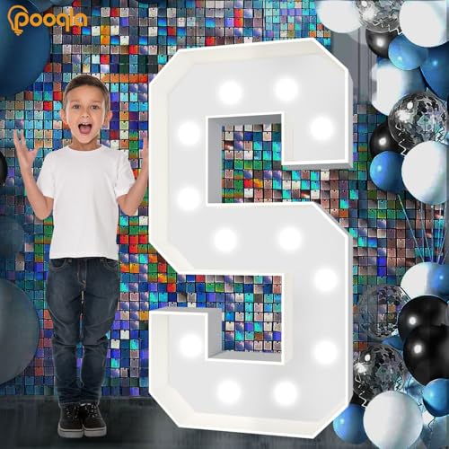 Image of Pooqla 4 FT Marquee Light Up Letters, Giant LED Sign Cool White and Warm White Marquee Letter 4 Feet Tall, Big Mosaic Letter Y for Balloons Birthday Party Anniversary Wedding Decorations