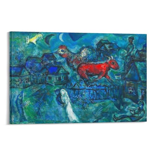 Marc Chagall Maries Au Village poster decoration murale photo peinture suspendre 50x75cm