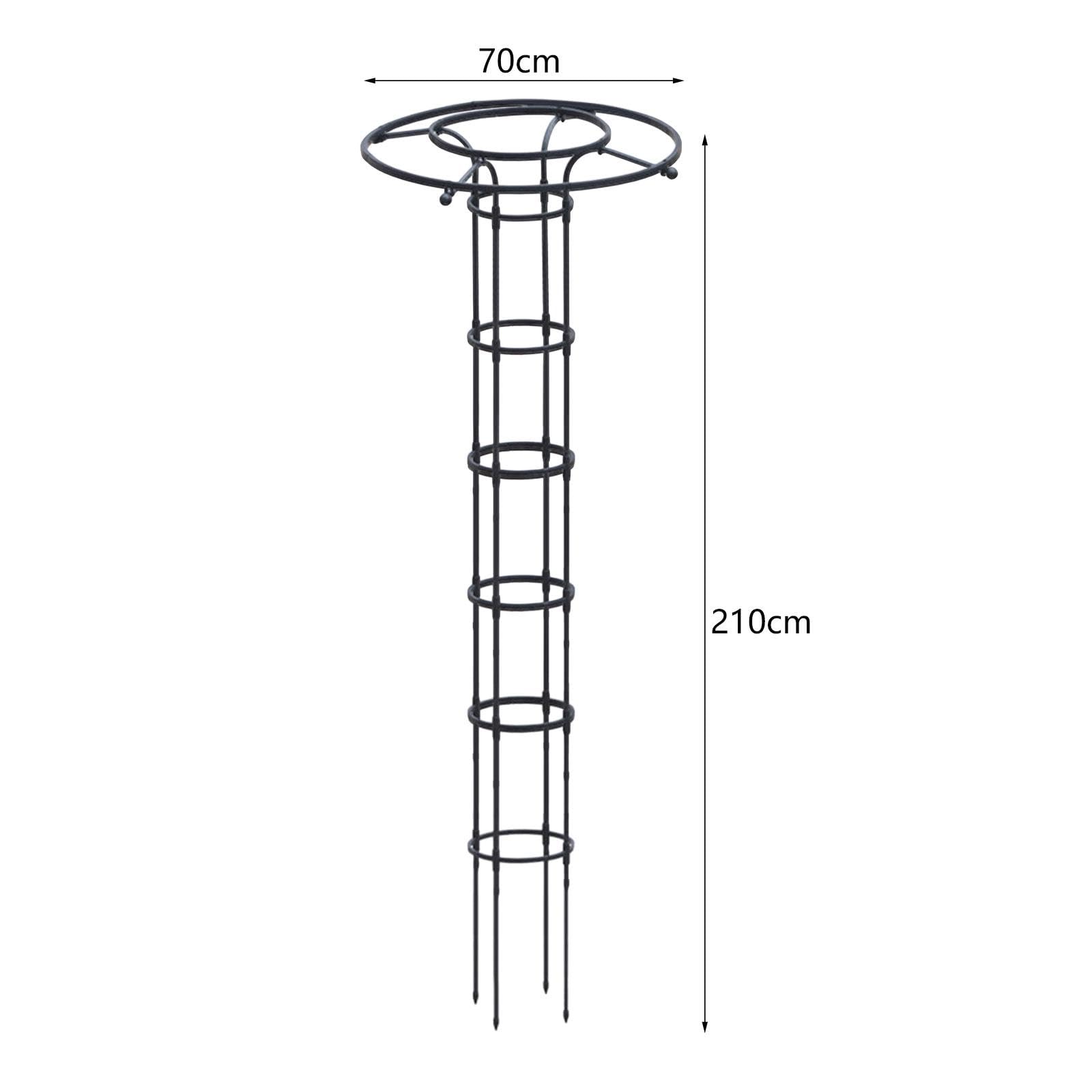Baoblaze Supporto per Piante in Vaso con Traliccio per Da Giardino/gabbia di Supporto per Fiori Da Esterno Multifunzione/struttura Rampicante per Pian (Altezza 210 cm)