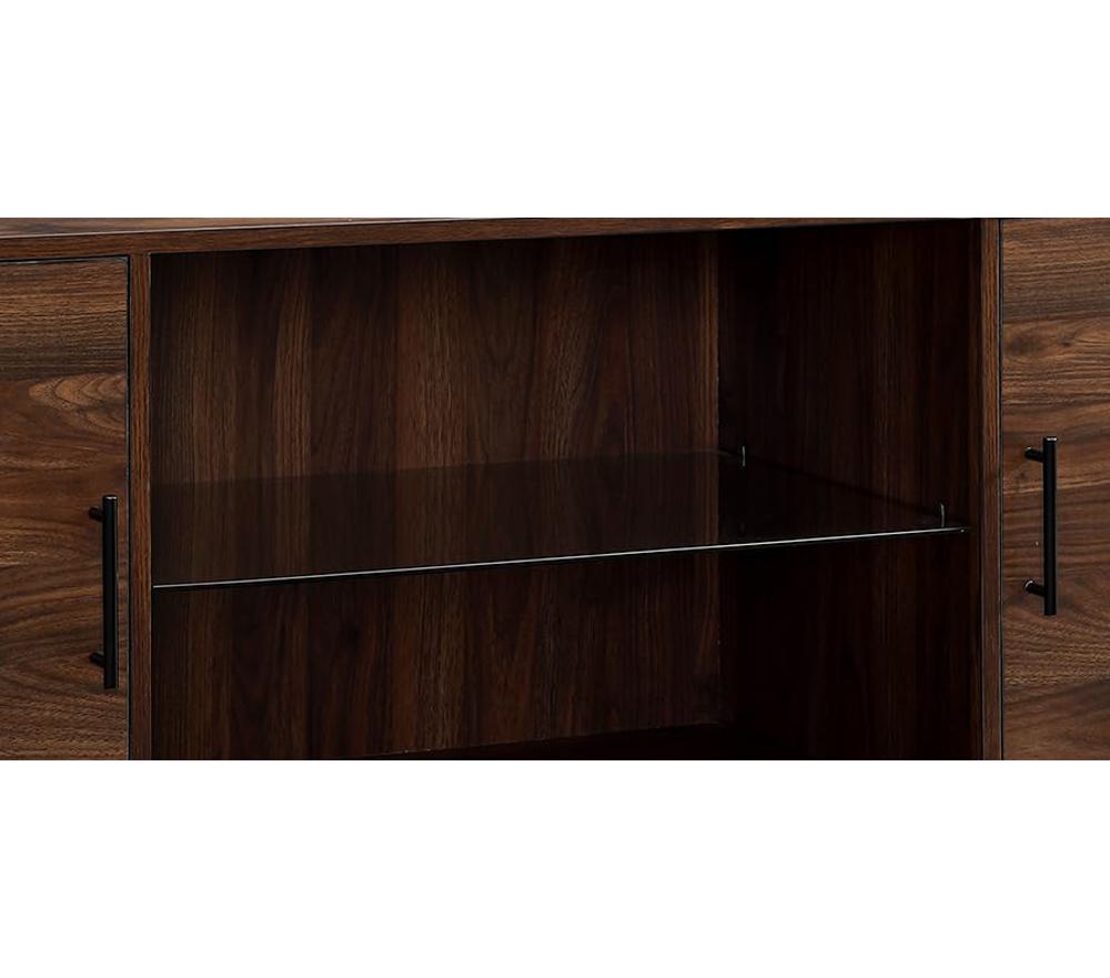 Amazon.com: Walker Edison Saxon Mid Century Modern Glass Shelf TV