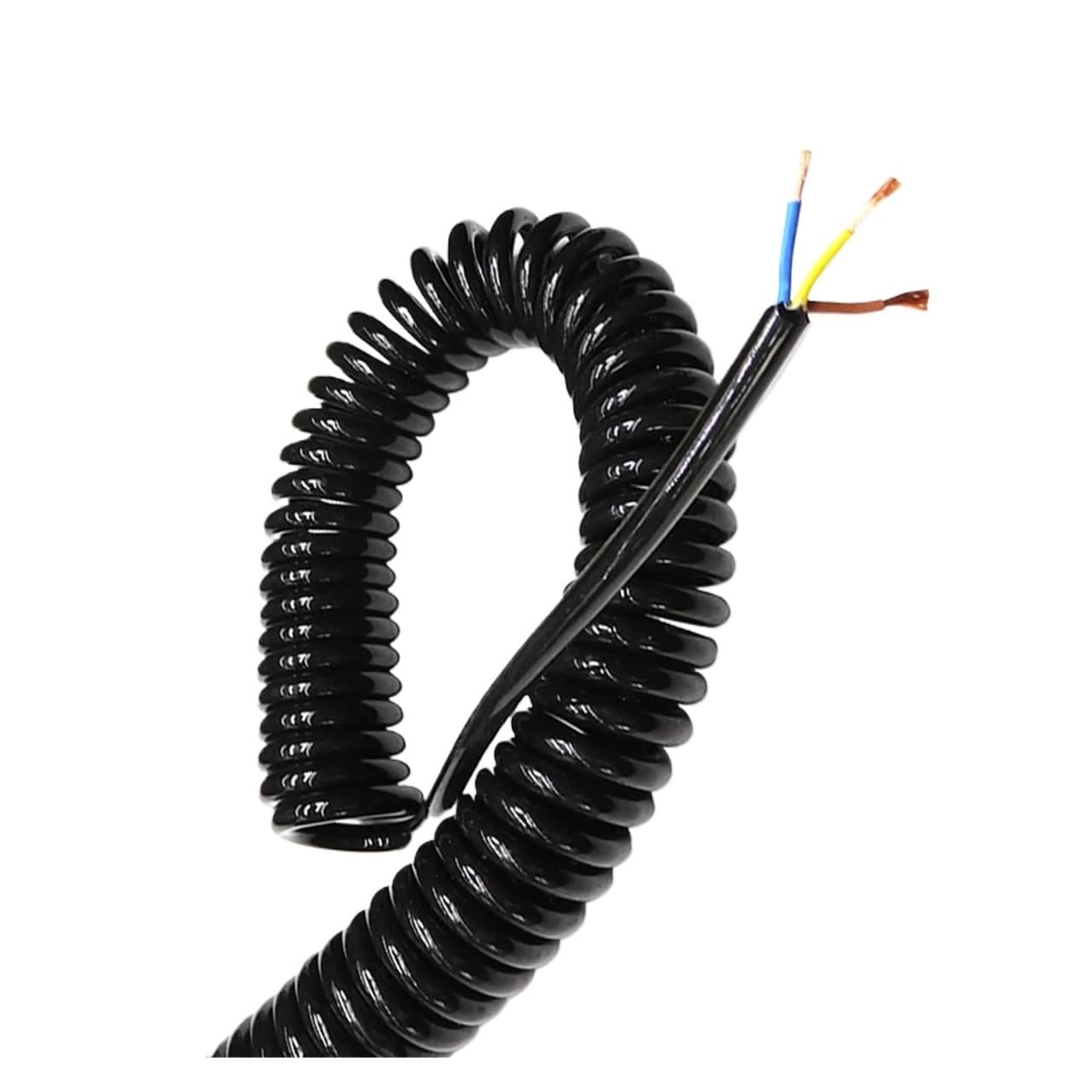 ブラックマルチ2/3/4/6/8コアワイヤースプリングスパイラルケーブルピン0.2mm0.5mm1.5mm電源コード張力ワイヤーを延