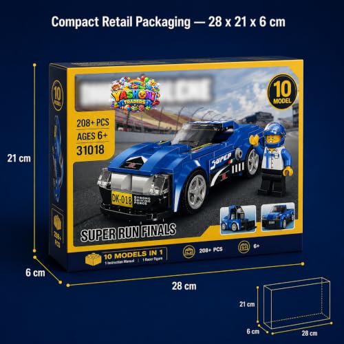 Image of Yashoni Automotive Building Blocks Toy Set for Kids | 10+ Construction Models in one Set| Aircraft, Excavator, Jeep, Car Model Building Kit | Educational STEM Toy | Ages 6+ (Super Run Finals)