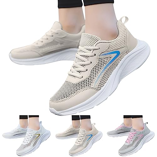 Hbeylia Fashion Sneakers for Women Athletic Running Walking Shoes Lightweight Lace Up Mesh Memory Foam Anti Slip Low Top Hiking Tennis Shoes Comfort Breathable Casual Sport Workout Gym Shoes2
