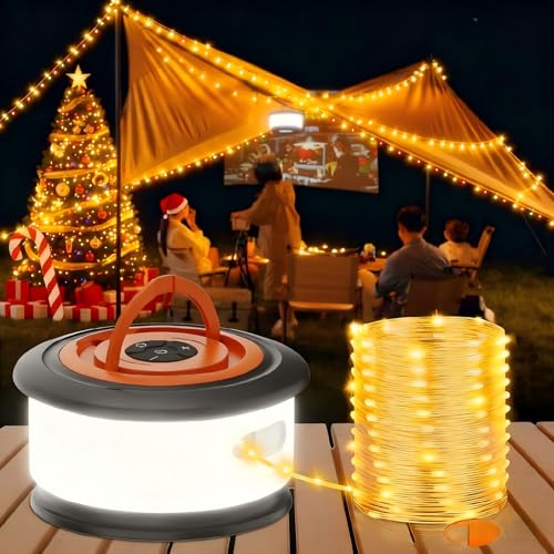 Dengfire Camping String Lights Rechargeable, 4-in-1 Quick Storage Tent Lights