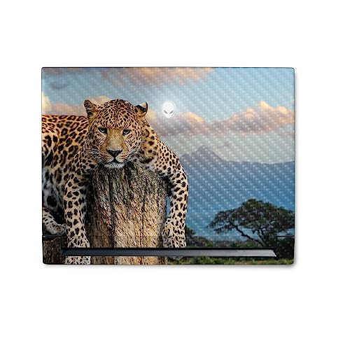 Image of MightySkins Carbon Fiber Skin Compatible With Alienware M18 R1 (2023) Full Wrap Kit - Chill Leopard | Protective, Durable Textured Carbon Fiber Finish | Easy To Apply & Change Styles | Made in the USA