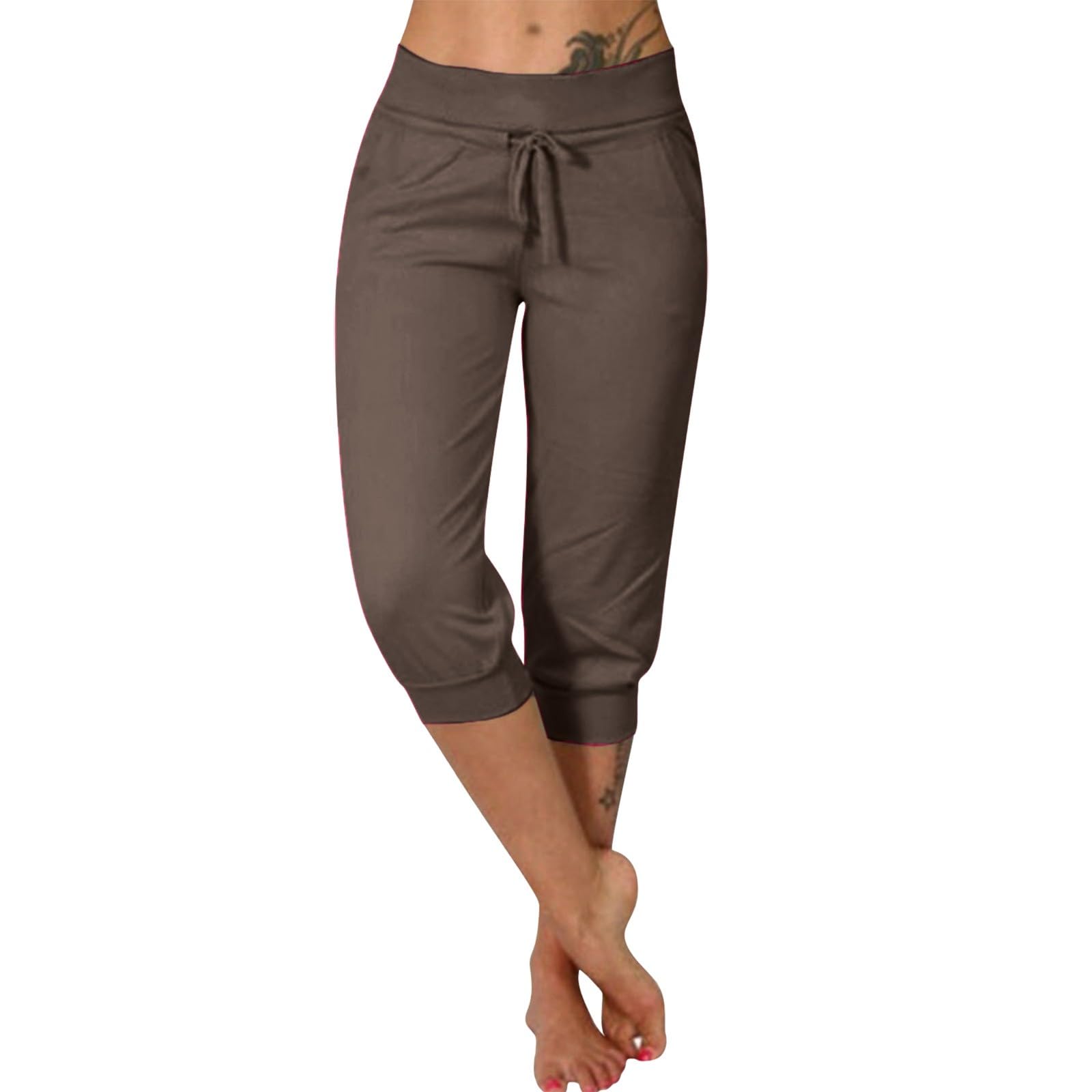 Genericwomens Sweatpants Capri Pants Cropped Jogger Running Pants