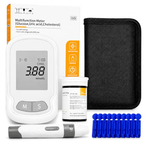WR-30 Cholesterol Test Meter Cholesterol Monitor Kit - Total Cholesterol Testing with Quick Results Includes 10 Test Strips and Lancets (Cholesterol Check Only)