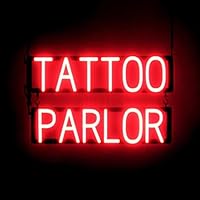 Vista 23 de SpellBrite Letrero de tatuaje y perforación para salones de tatuajes Señales relacionadas con tatuajes y piercings con aspecto de neón, luz LED