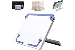 Lemical Desktop Sturdy Multipurpose Book Music Sheet Stand Holder with Adjustable Detachable Tray-Page Paper Clips